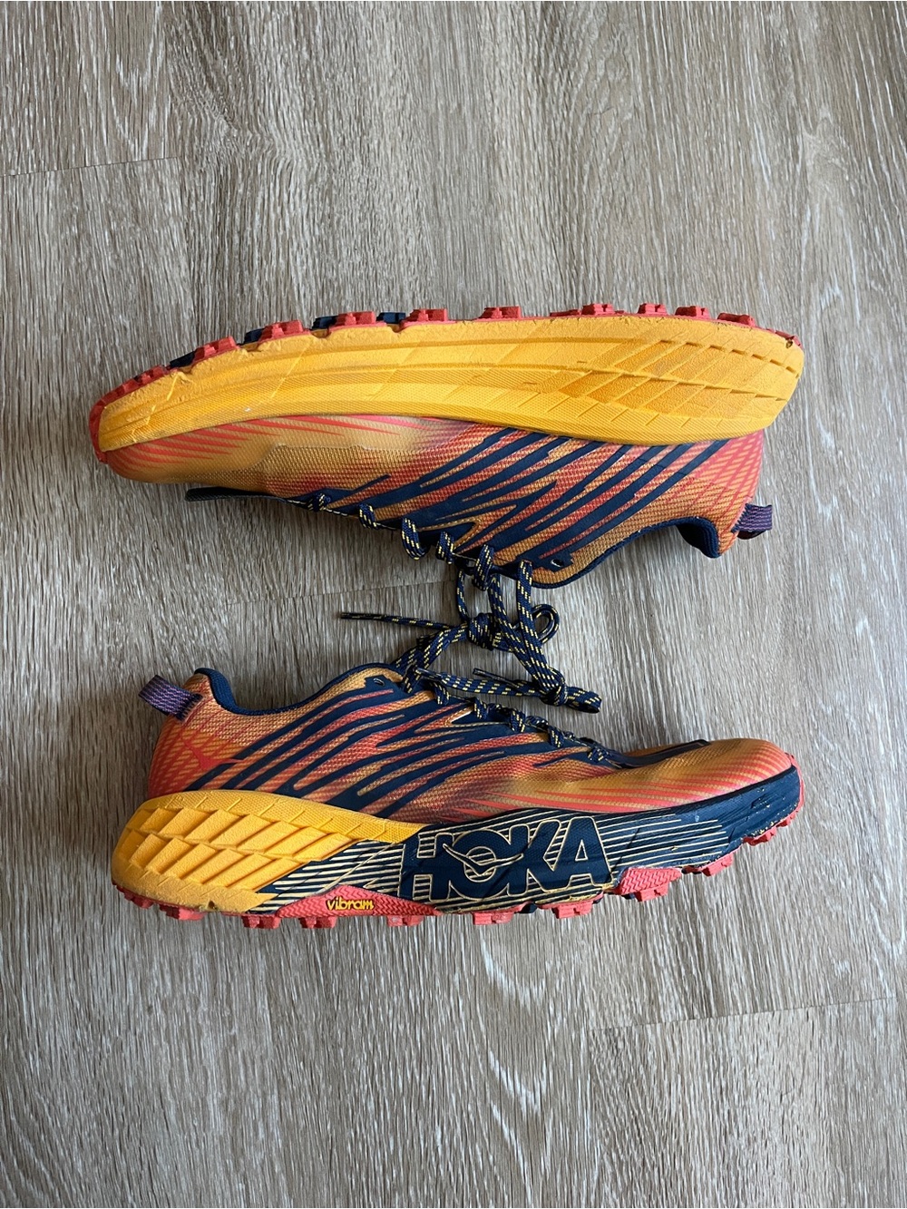 Hoka One One Men's Trail Running Shoes in Orange and Navy